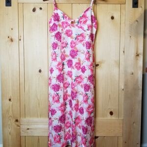 C+D+M Collection Sleeveless Spaghetti Strap Floral Midi Slip Dress NWT